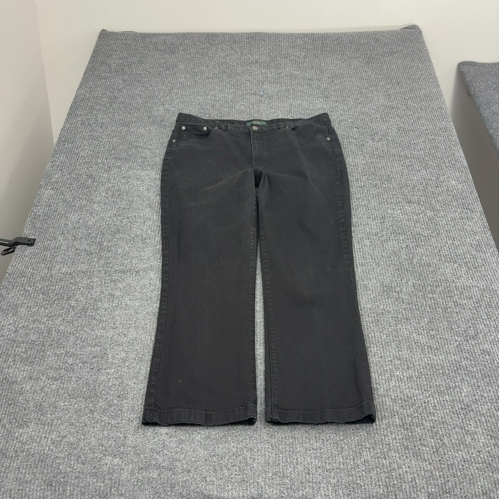 Lauren Ralph Lauren Jeans Womens 16 Black Cotton Stretch Flap Pocket Classic